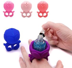 লোটাস নেইল পোলিশ বোতল হাতা 3D সিলিকন রক্ষক